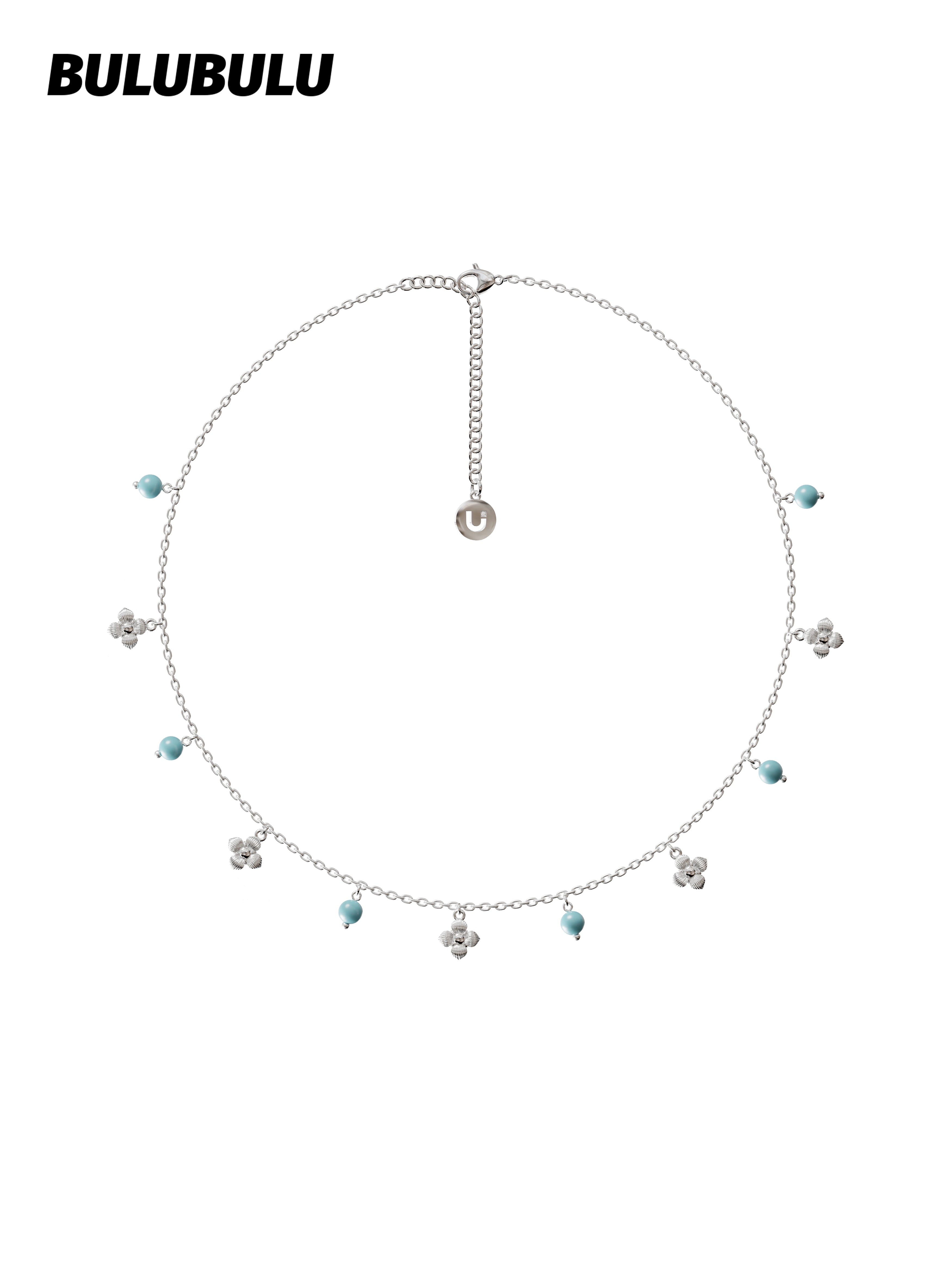 BULUBULU Rime Turquoise Silver Necklace