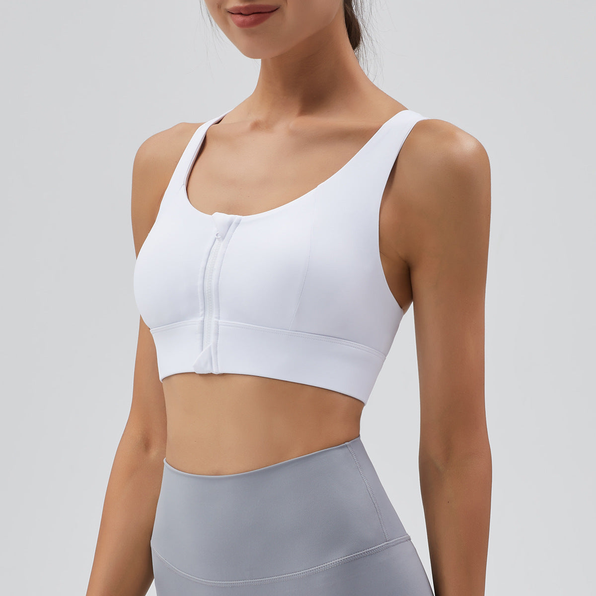 Athena Lulu Gathers Zip Yoga Bra Beauty Back