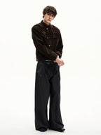 ISIETS Harrington Stand Collar Suede Work Jacket