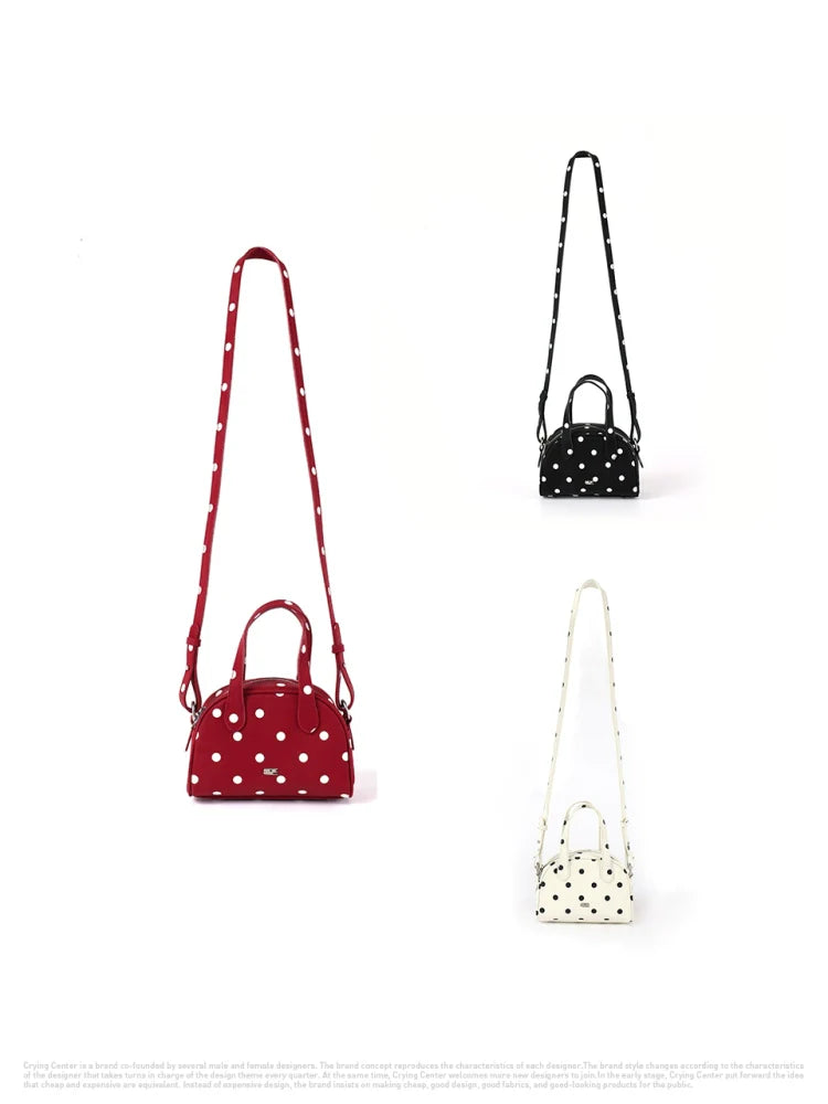 CryingCenter Polka Dot Boston Shoulder Crossbody Bag