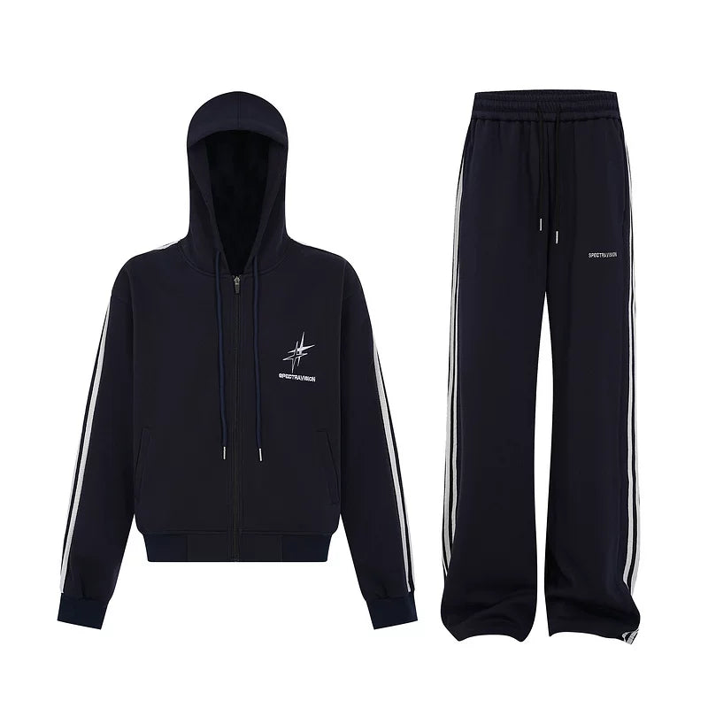 KKBBU Three Stripe Lazy Jacket Sweatshirt Set