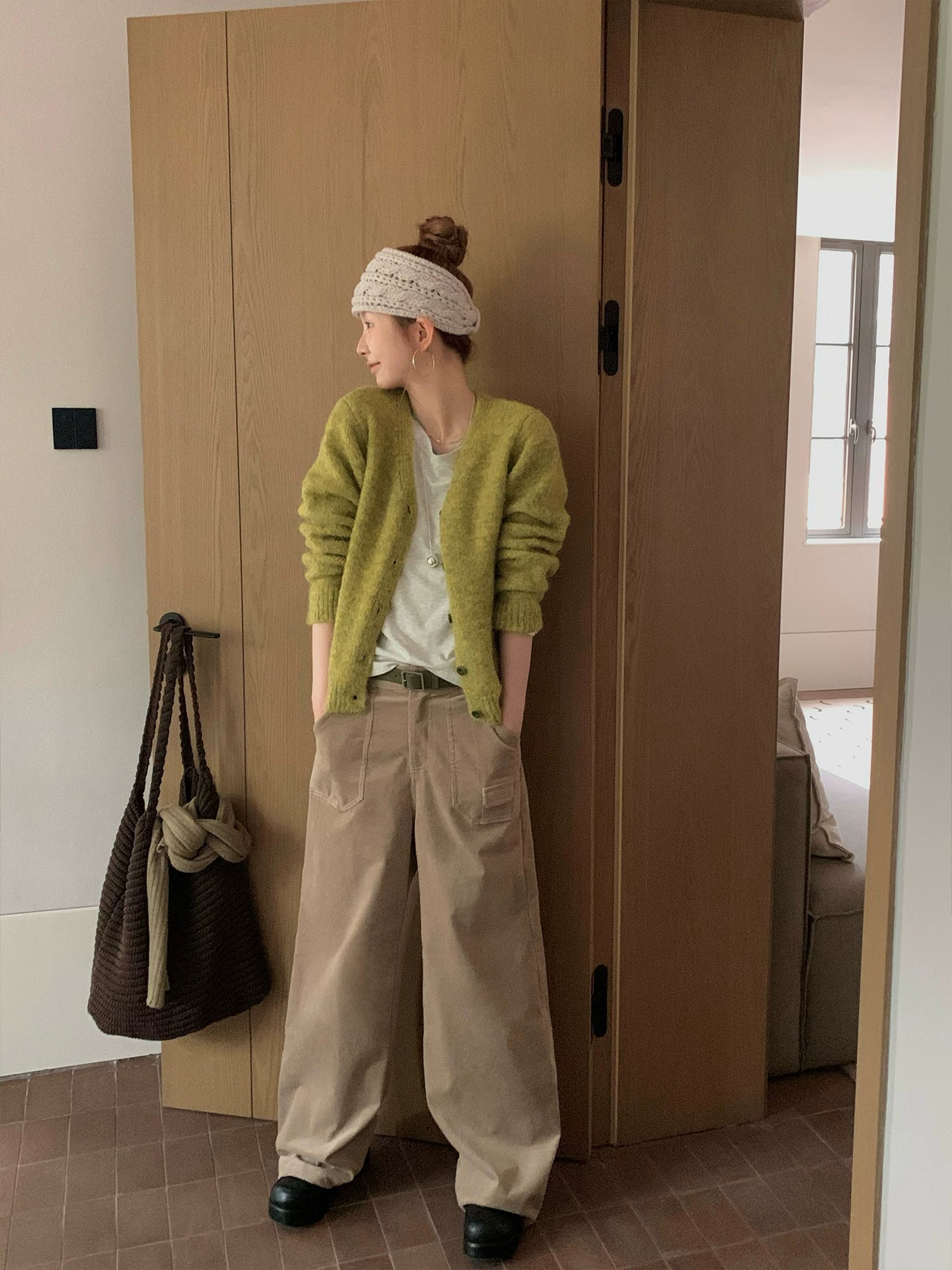 CCKOK Textured Corduroy Straight Pants