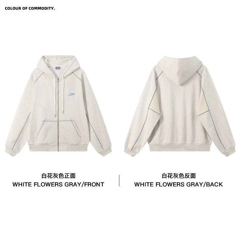 Mr. Jiangnan NewJNXS Constant Warm Leather Contrast Hooded Cardigan Jacket