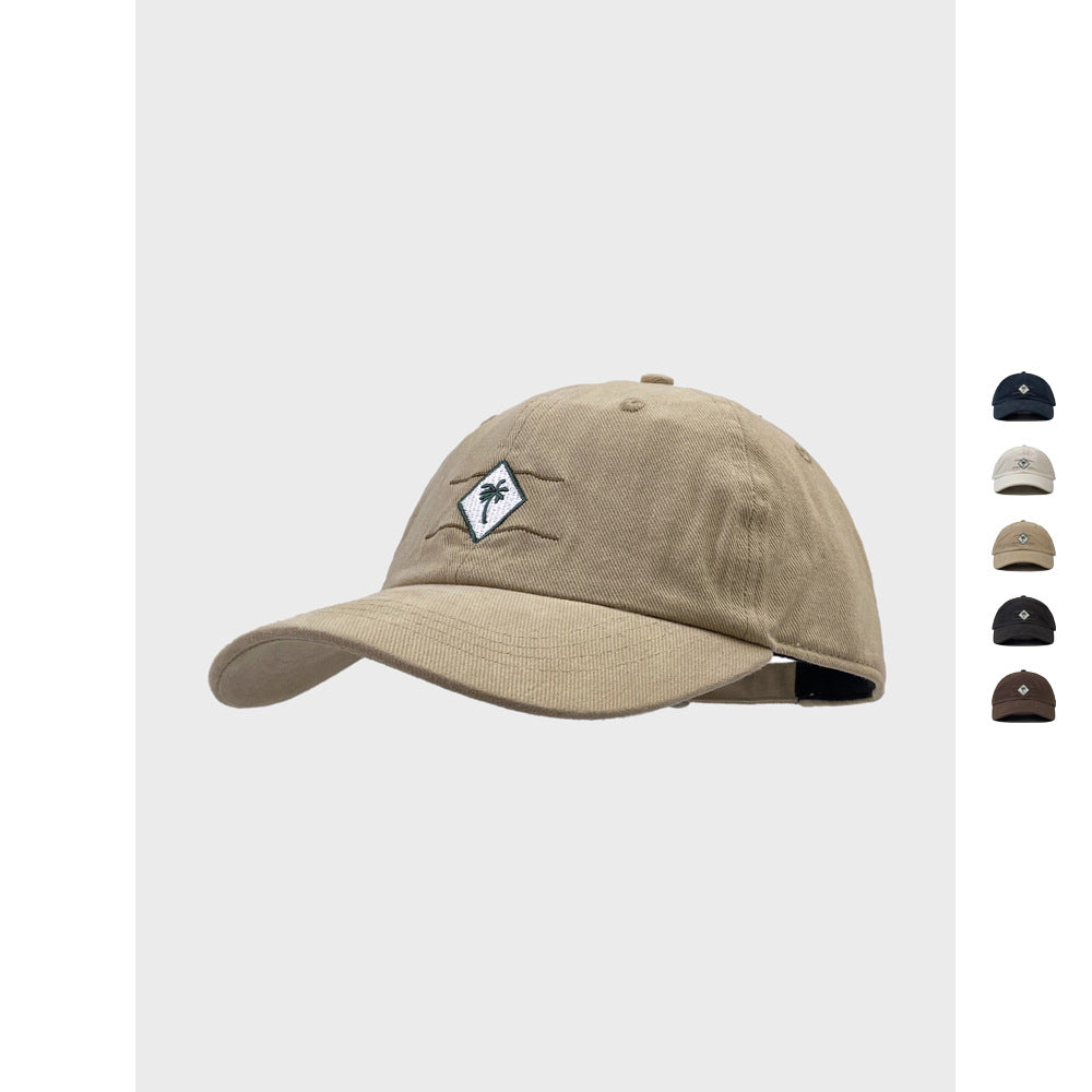 Korean Style Coconut Tree Embroidery Baseball Cap