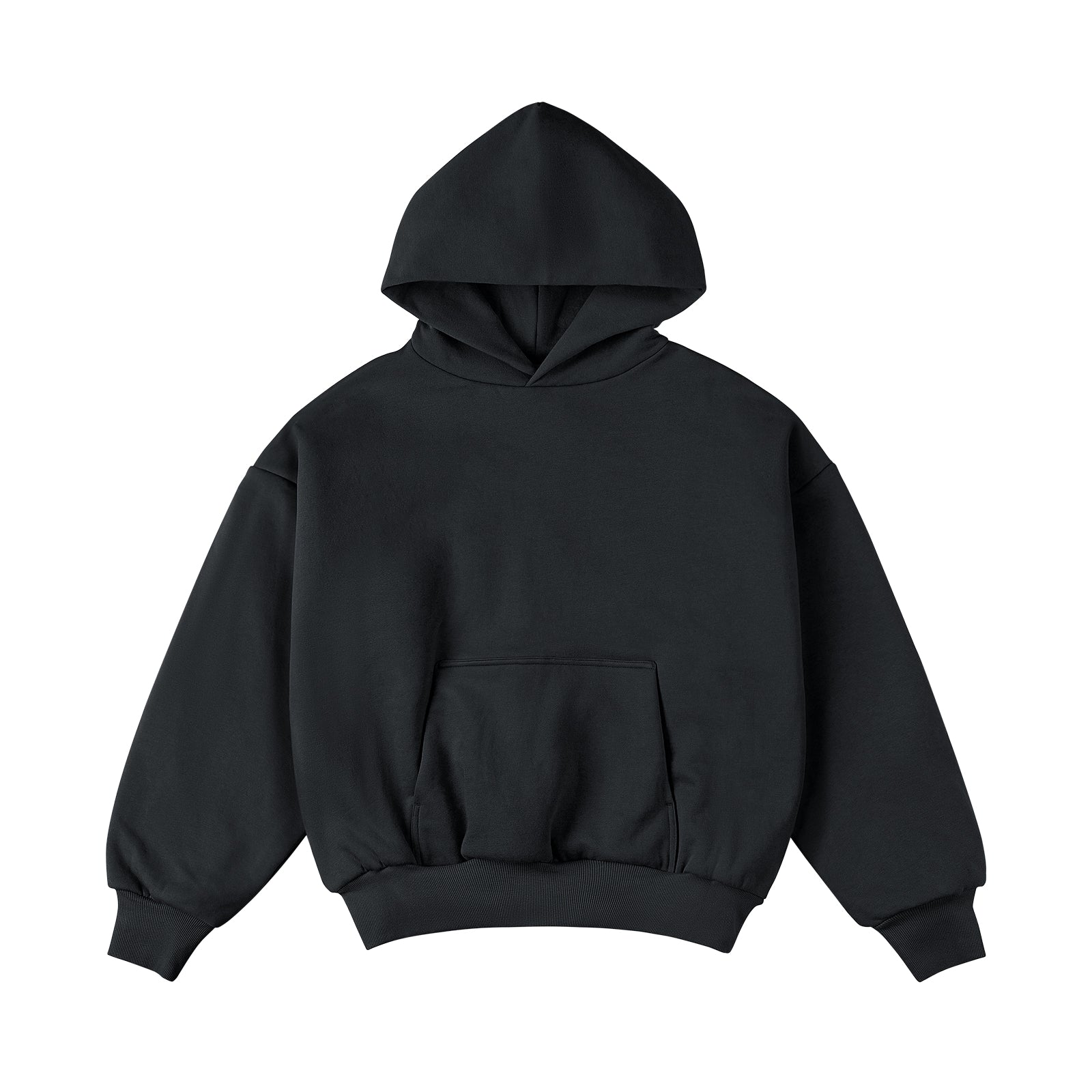 IDLT Double-Layer 400g Short Hoodie – Heavyweight Off-Shoulder Streetwear