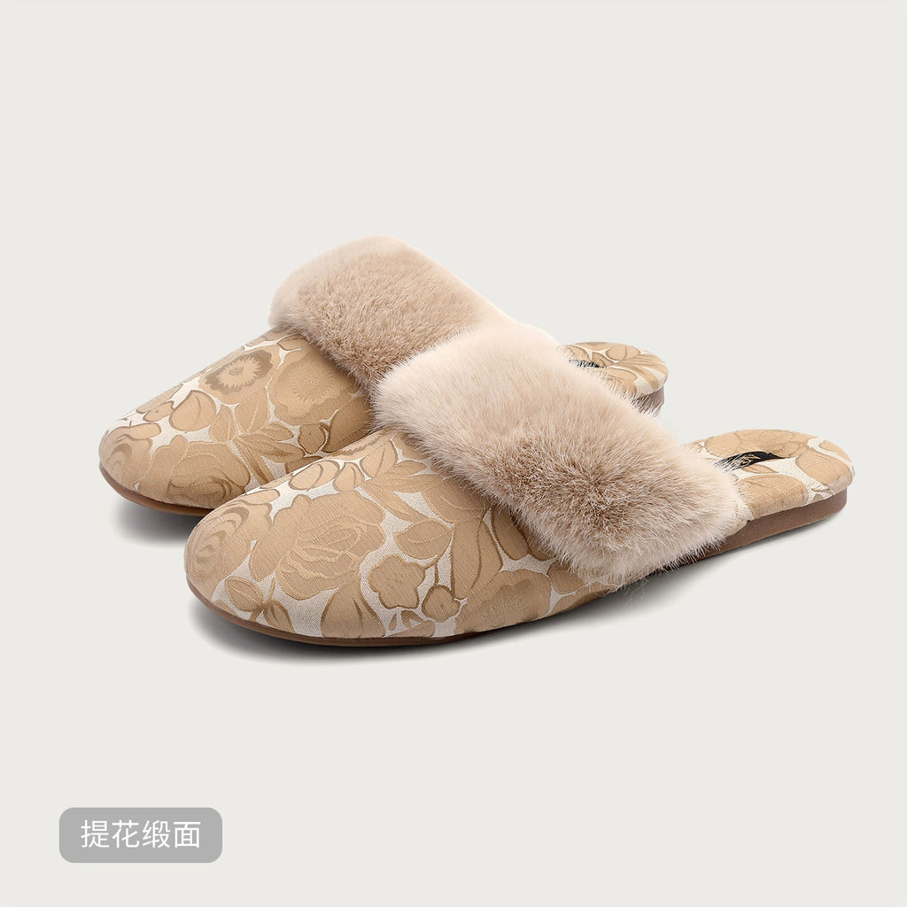 Velvet Chinese Aesthetic Indoor Slippers