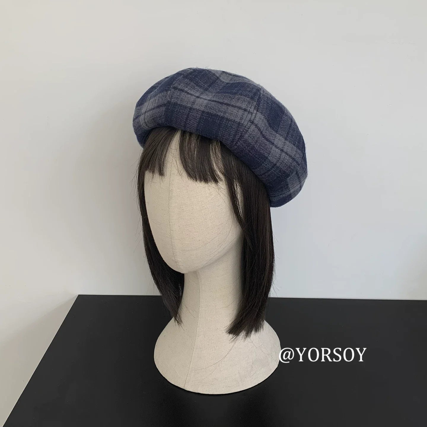 YORSOY Vintage College Plaid Beret