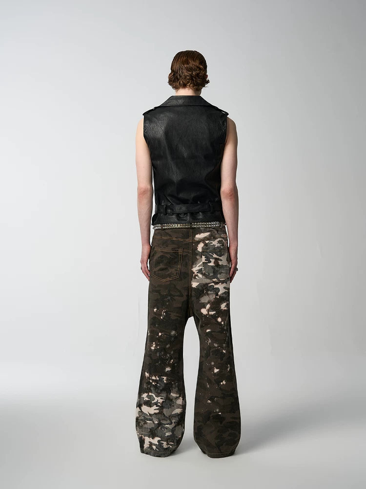 noEmosen Dissolved Camouflage Drop Crotch Canvas Pants