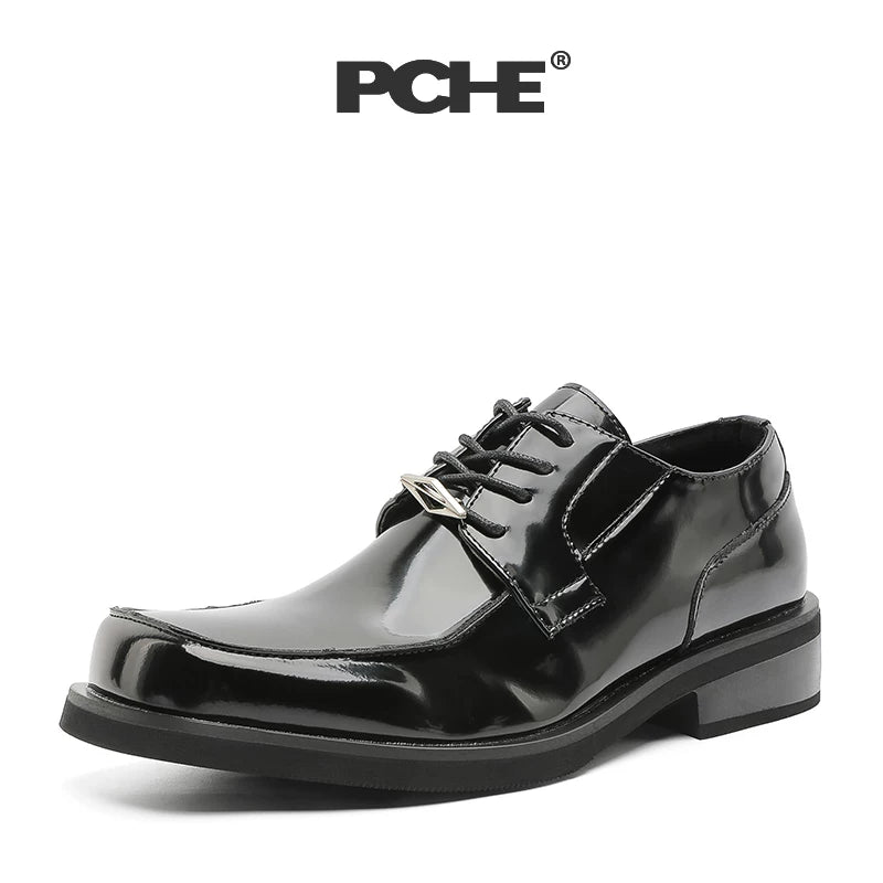 Pu Chen PUCH Solid Color Breathable Leather Shoes