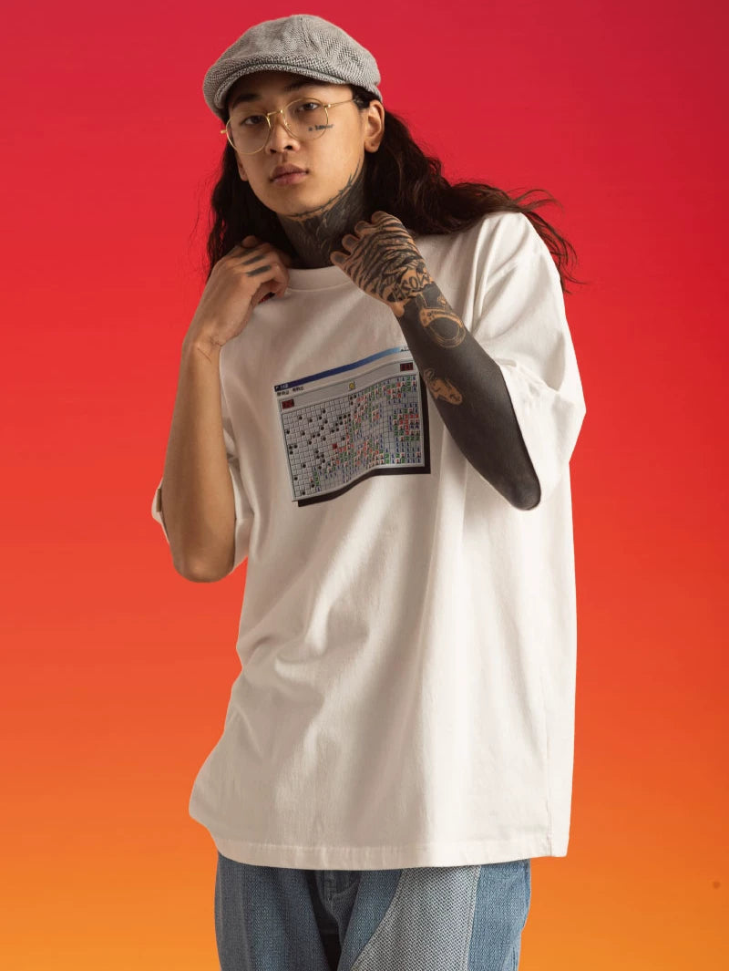 OSCill Minesweeper Printed Two Color Couple T-Shirt