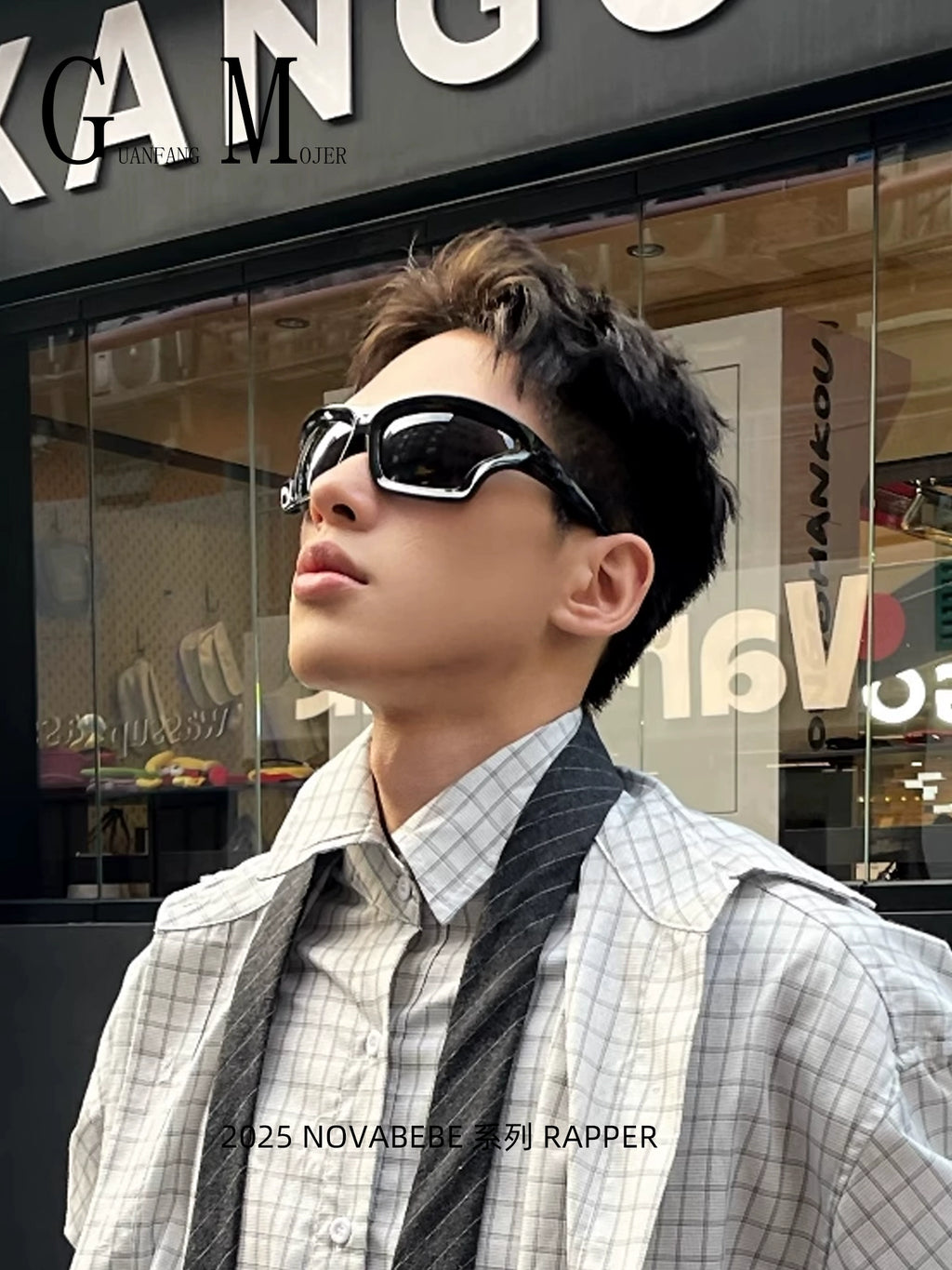 European Futuristic Large-Frame Sports Sunglasses Anti-UV Small Face Style