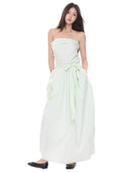 WITHMIN Temperament Thin Strap Waist Tube Top Dress