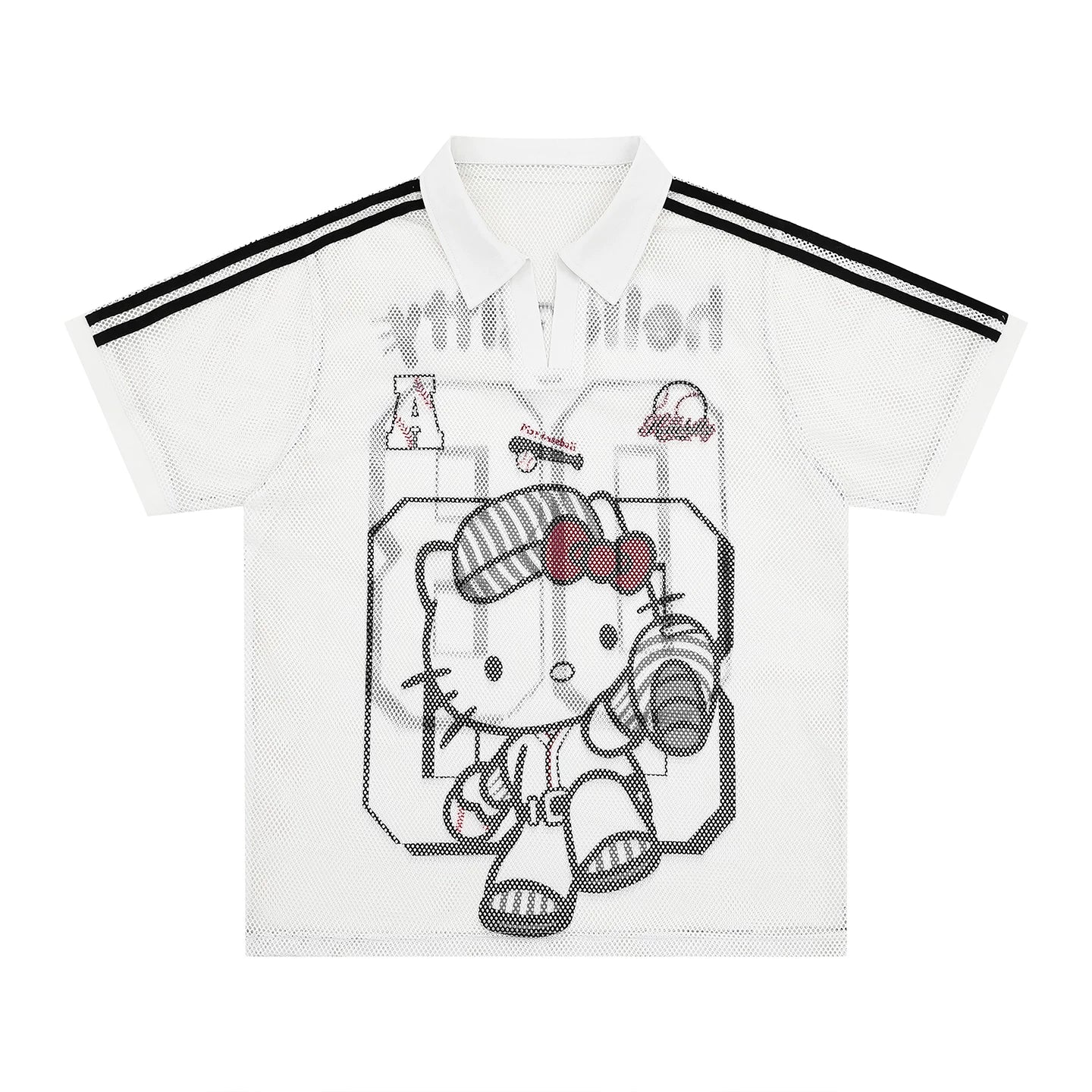 SIXMINU Hollow Sun Protection V Neck T Shirt