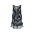 FUNKYFUN Vintage Plaid Pleated Sleeveless Vest