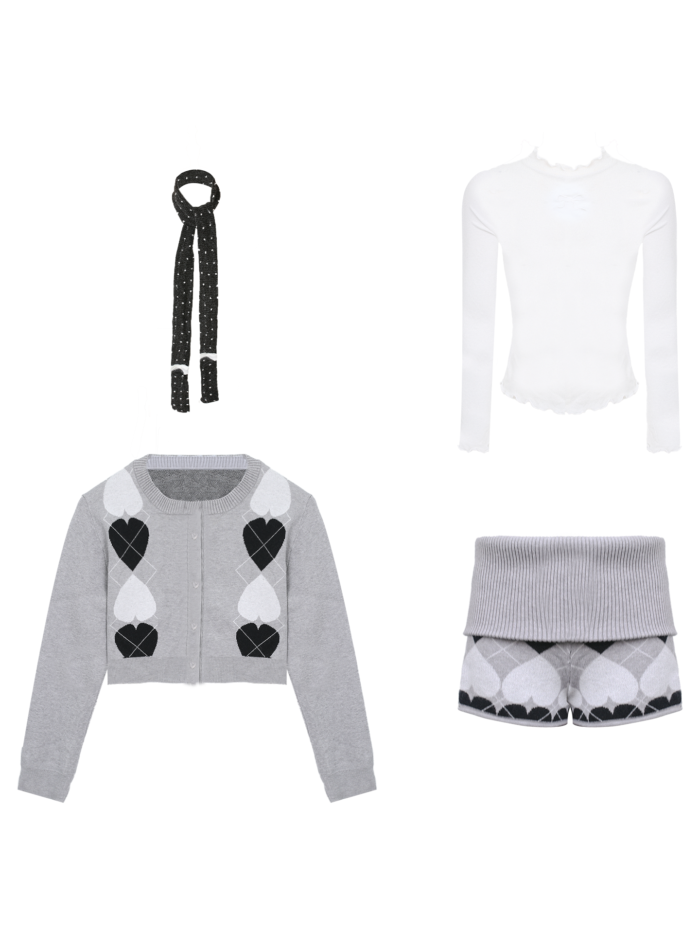 Limerance Dorothy Dreamland Love Plaid Sweater Shorts Set Embroidered Bottoming Shirt Two-Piece Set