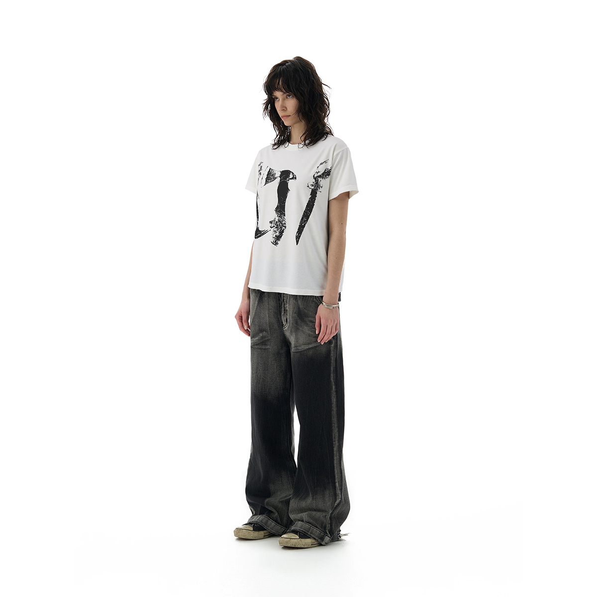 HISIDEA Casual Loose Digital Printing Tee