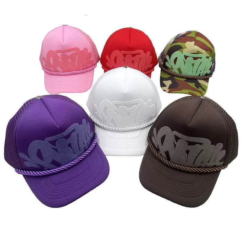 Cross Border Letter Printing Mesh Peak Cap