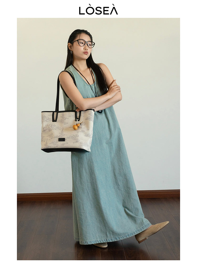 LOSEA Xiangyun Pattern Large Capacity Tote Bag