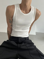 COLN Vertical Striped Sleeveless Vest