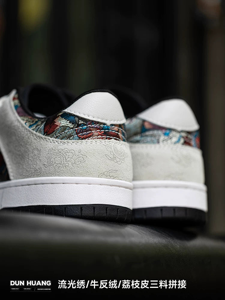 MRA Dunhuang Mengdie Guofeng Painted Thick Sole Sneakers