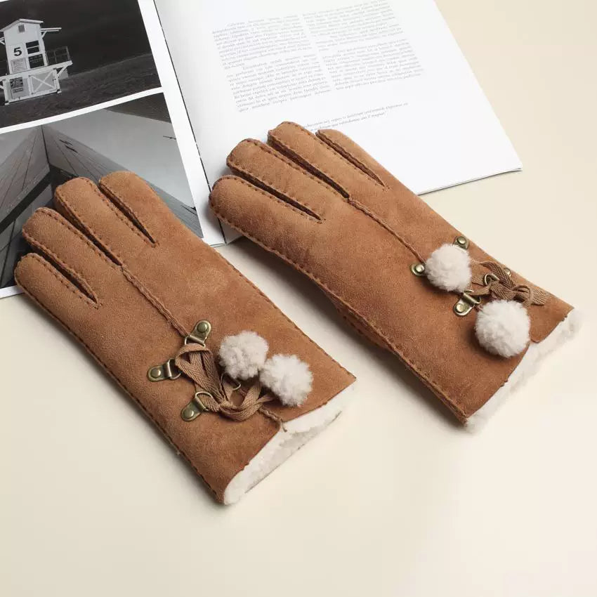 St. John's Merino Fur Tassel Warm Gloves