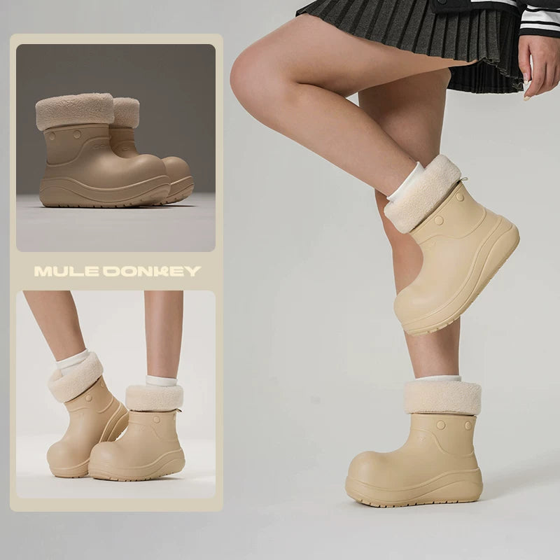 Donkey Clown Shoes Velvet Snow Boots