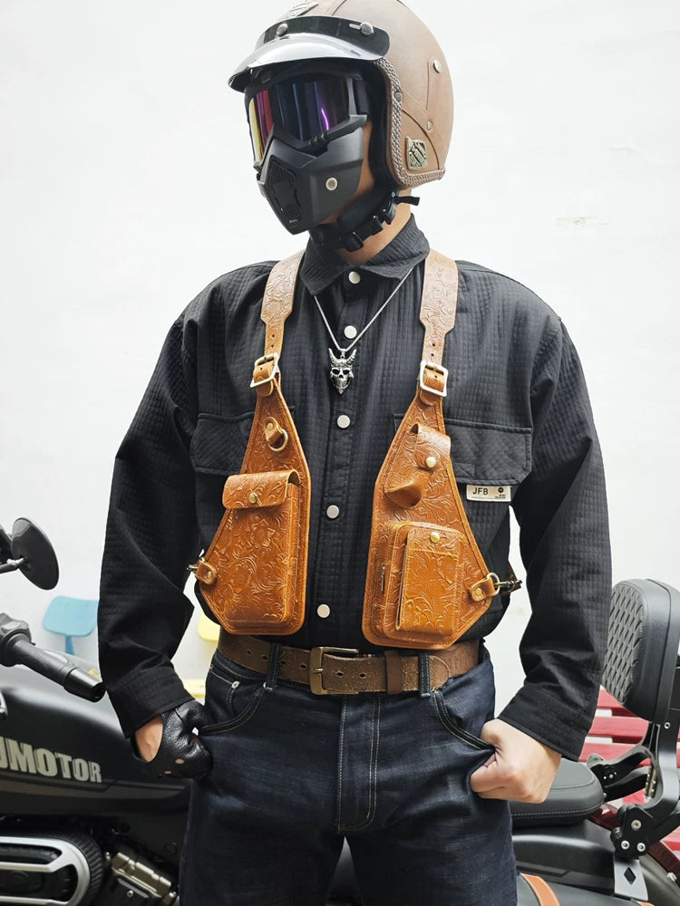 Fanguo Leather Workwear Vest Bag