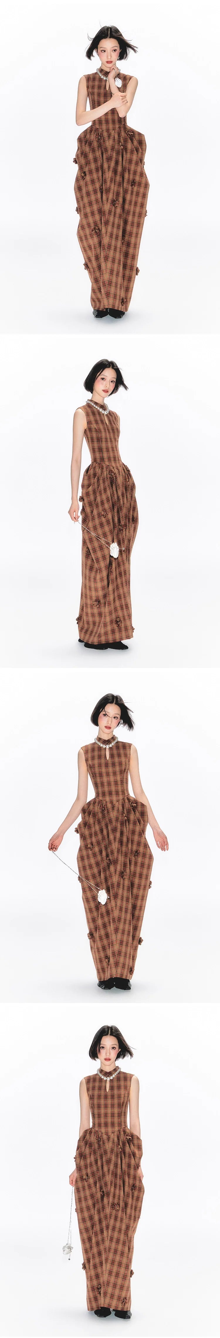 YEDM Plaid Sleeveless Dress