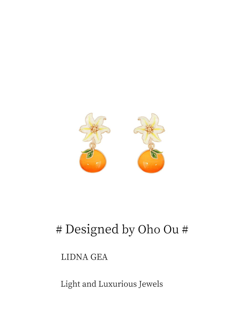 Oho Ou Persimmon Stud Earrings