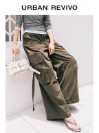 Urban Revivo Workwear Elastic Strap Wide Leg Pants