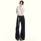 KPSR Contrasting Color Loose and Thin Drape Jeans