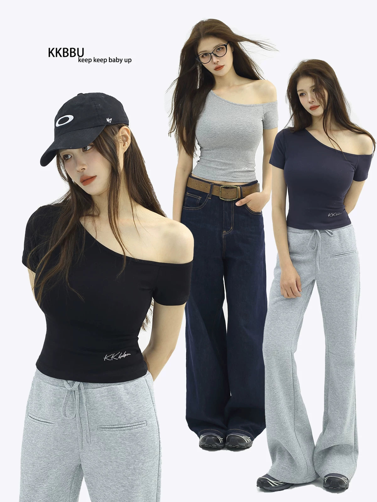 KKBBU Pure Desire Oblique Off Shoulder Short Sleeve Top