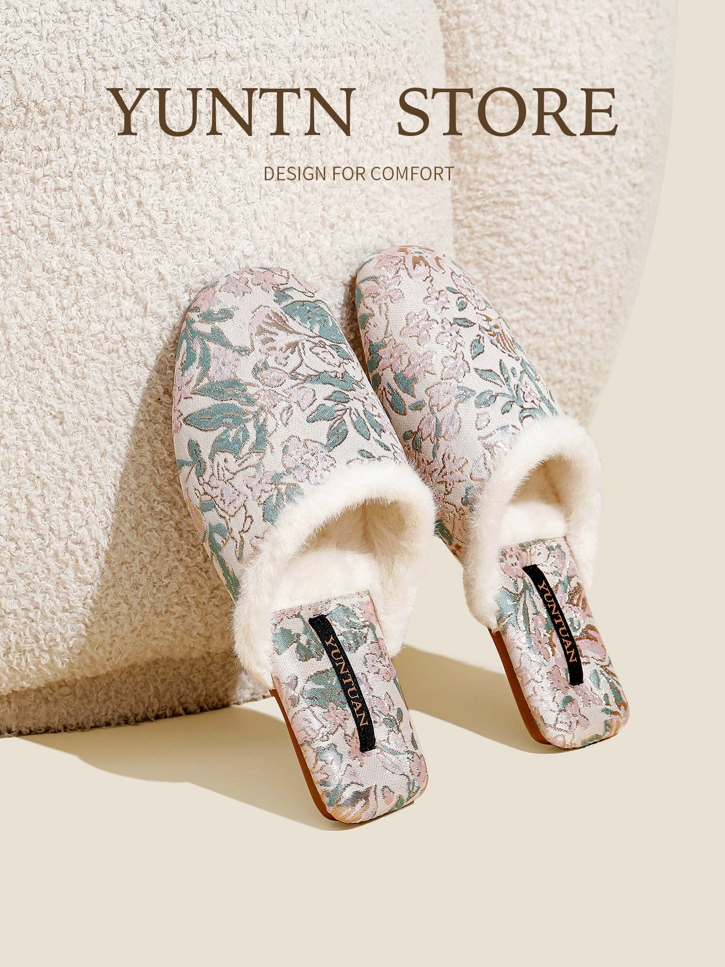 Oriental Warm Velvet Cotton Slippers