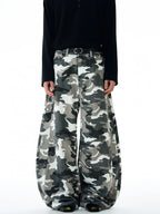 ISIETS Camouflage Wide Leg Overalls