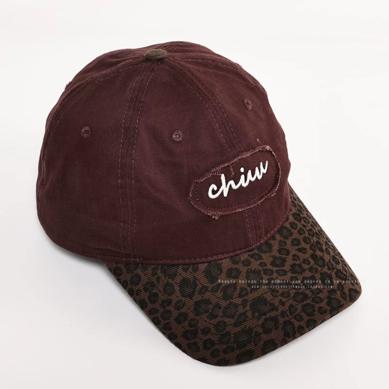 YORSOY Leopard Print Color Matching Fashionable Cap