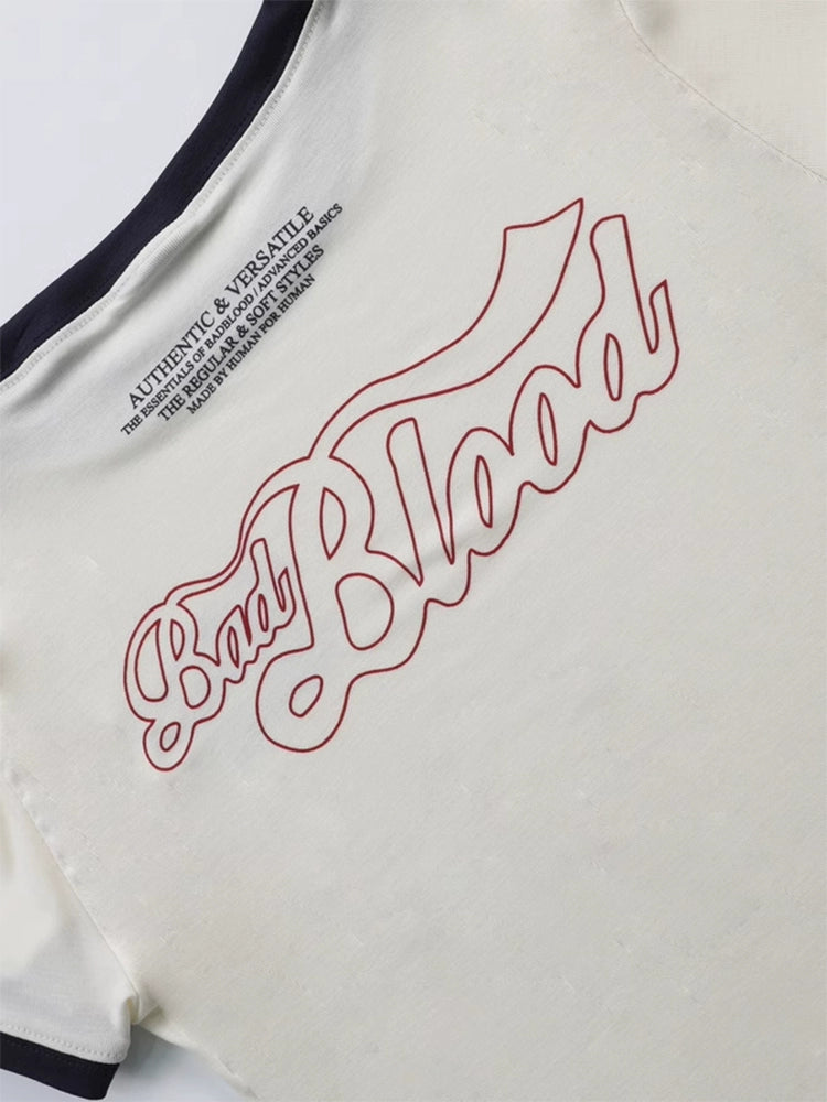 BADBLOOD Embroidered Slim Short Sleeve Tee