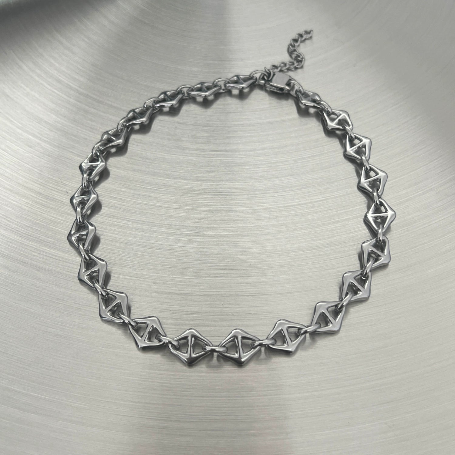 Diamond-Shaped Titanium Steel Clavicle Necklace