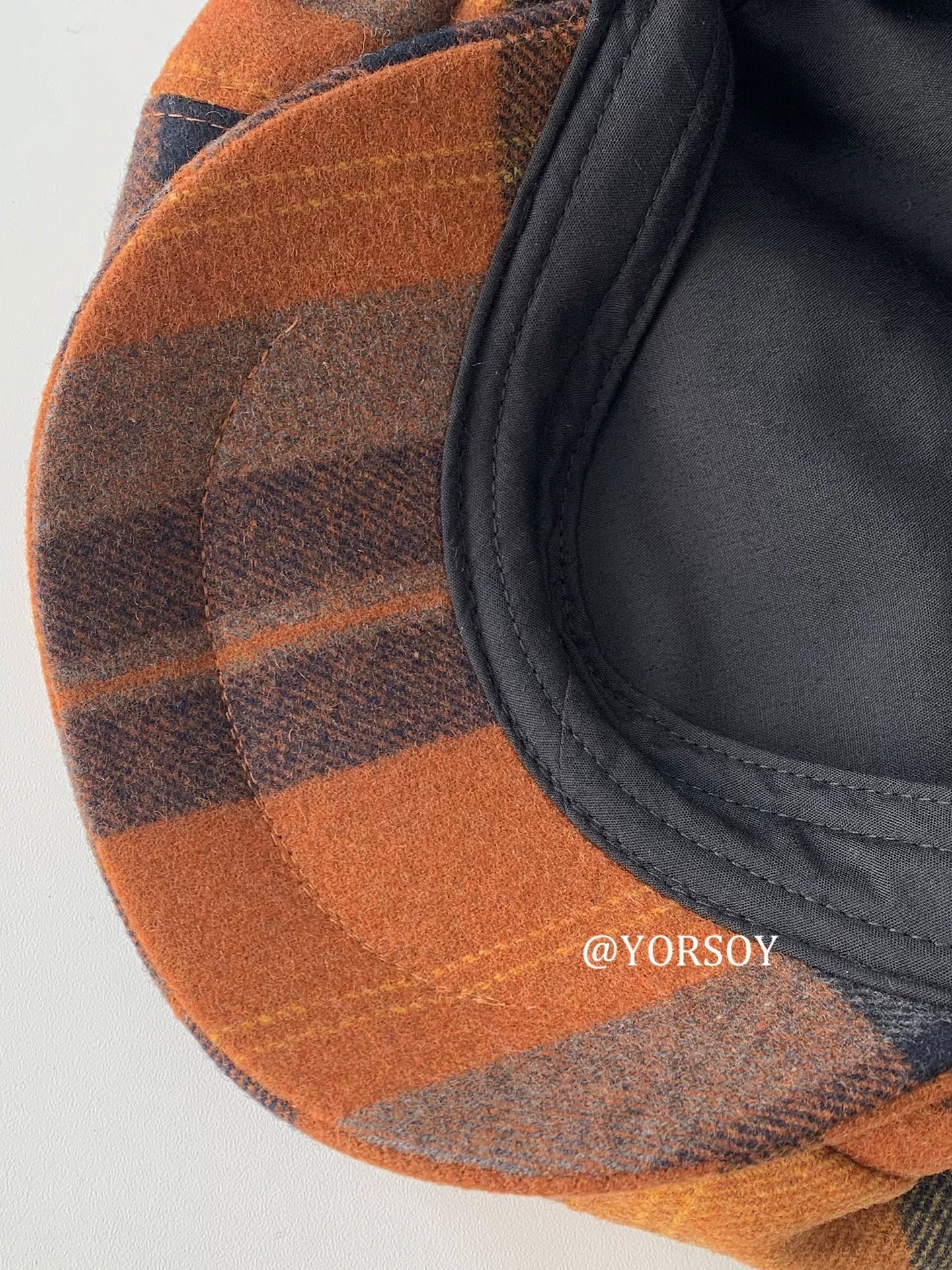 YORSOY Vintage College Plaid Thermal Beret