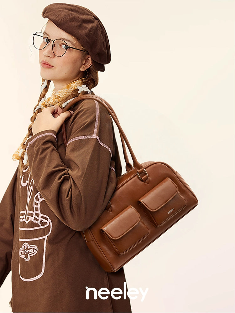 Neeley Soft Cowhide Luxury Boston Bag