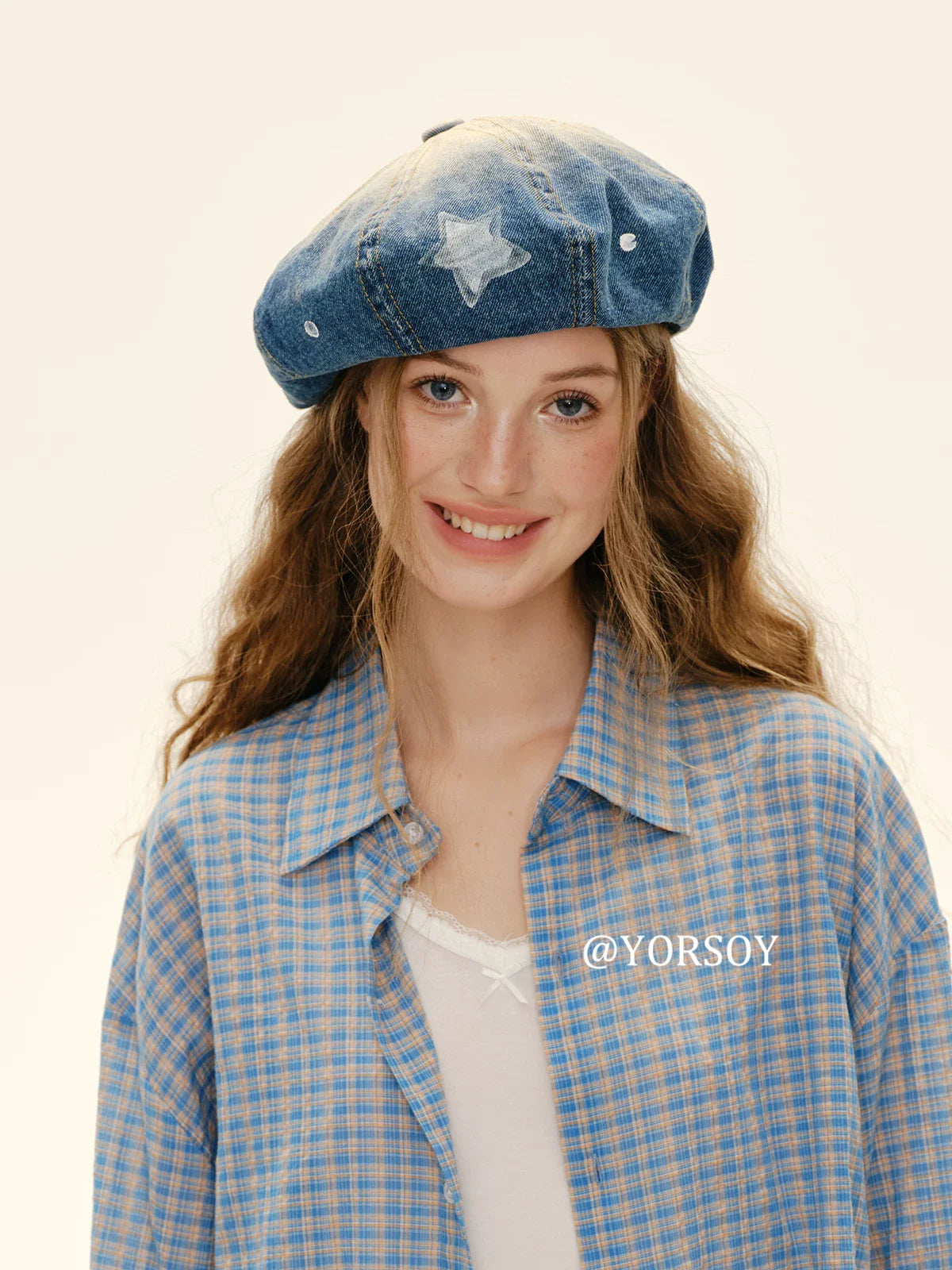 YORSOY Vintage Denim Beret