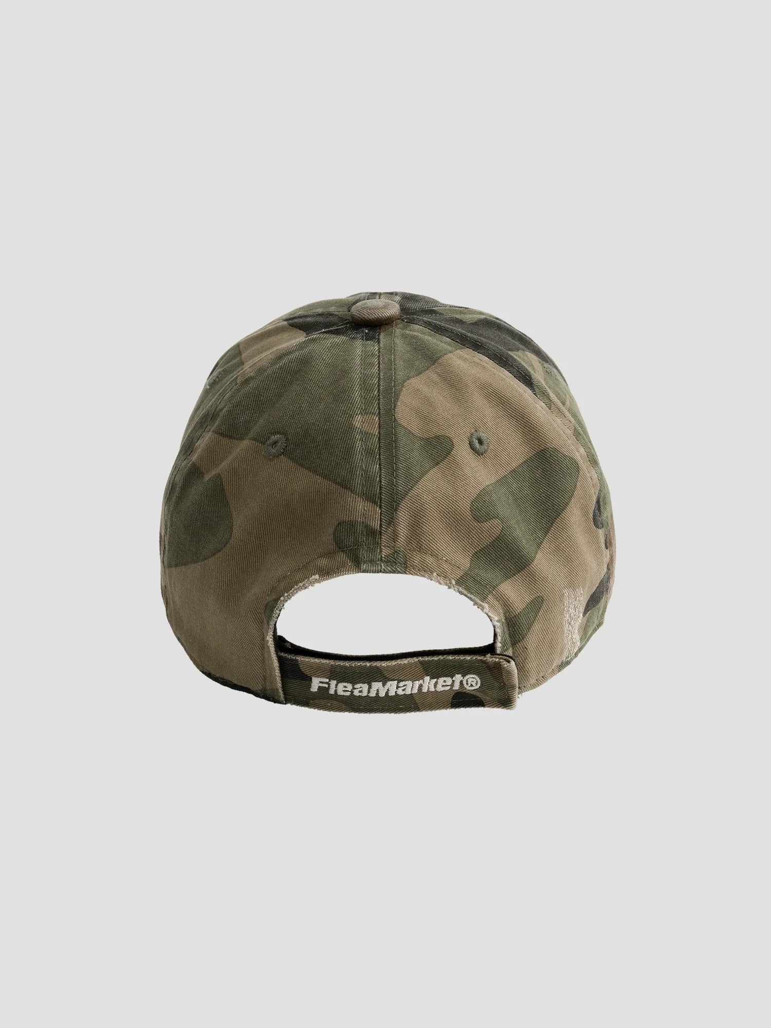 Fleamarket Camouflage Cap Embroidered Curved Brim Rivet Baseball Cap