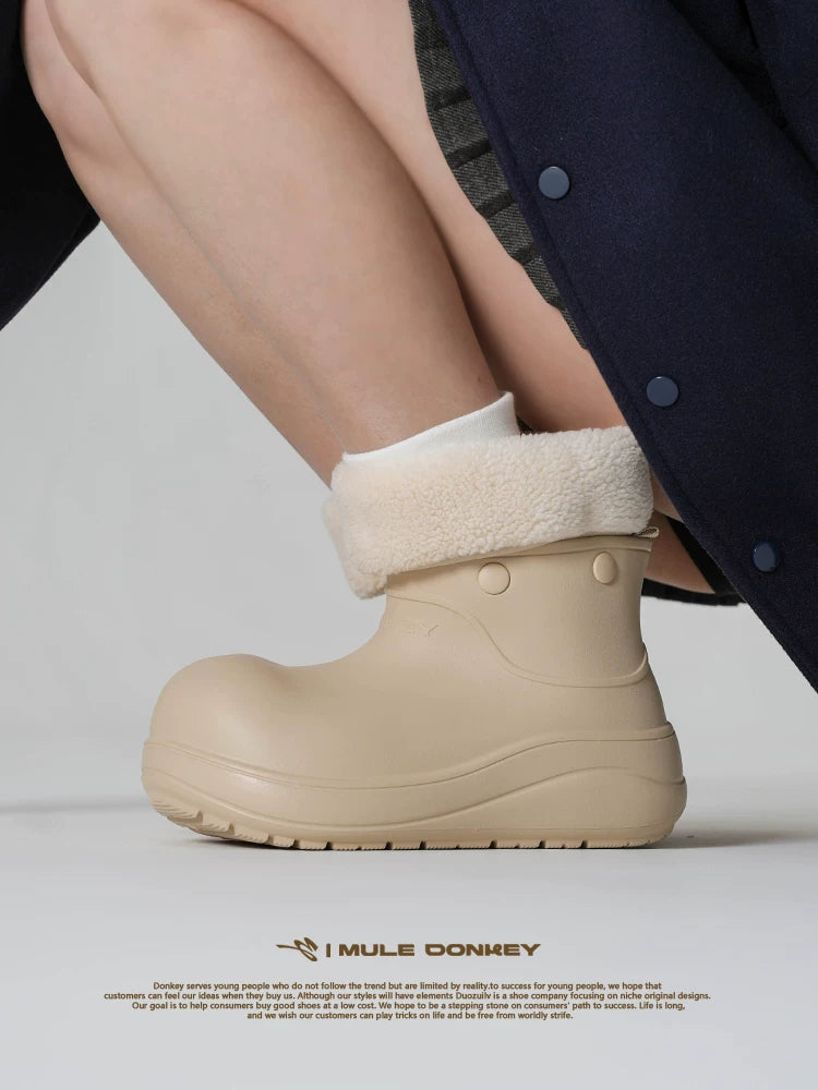 Donkey Clown Shoes Velvet Snow Boots