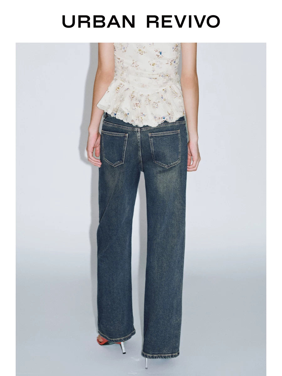 Urban Revivo Retro Washed Wide Leg Jeans
