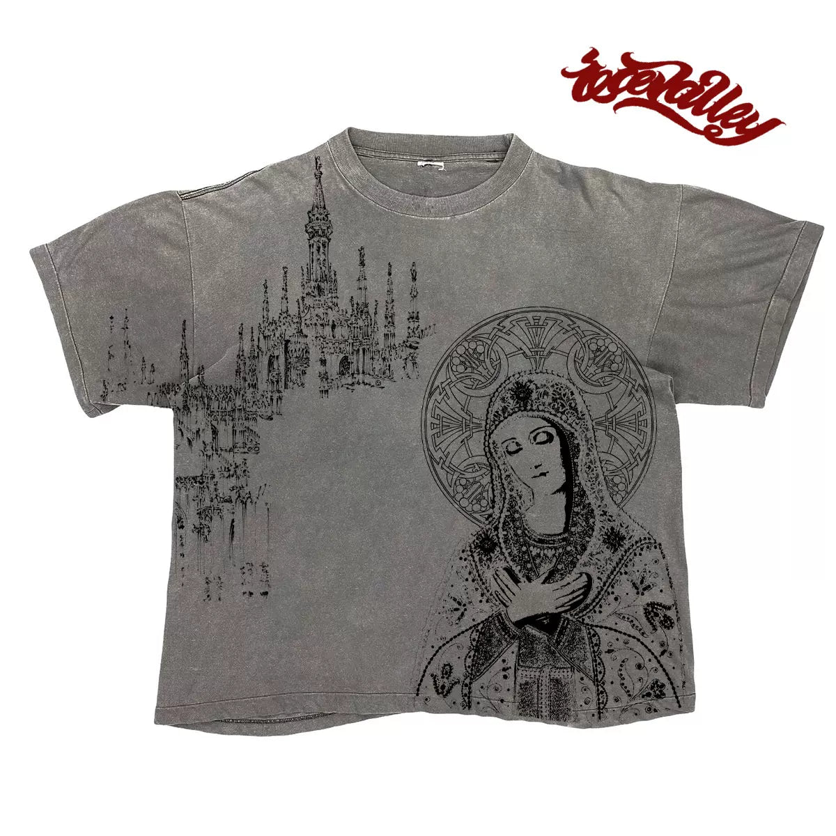 MELANIN Vintage Line Distressed Heavy Short Sleeve T Shirt