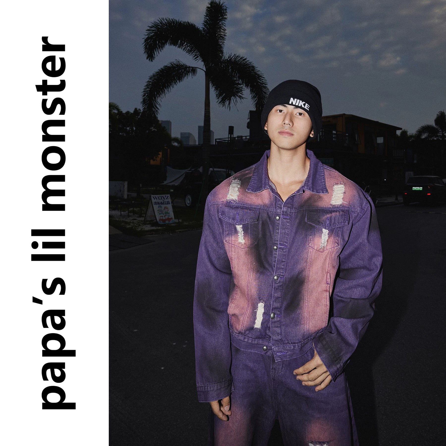 Papaslilmonster Newspaper Gradient Ripped Suit