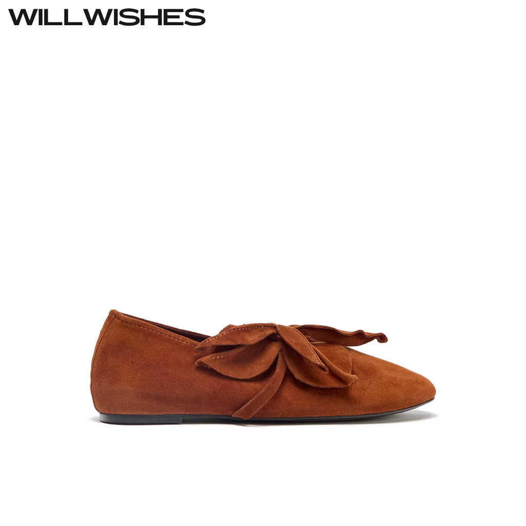 WILLWISHES Wang Ding Relaxed Floral Ballet Flat Shoes