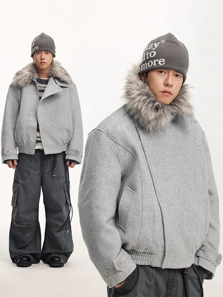 CoosRetro Winter Retro Fur Collar Parka Jacket