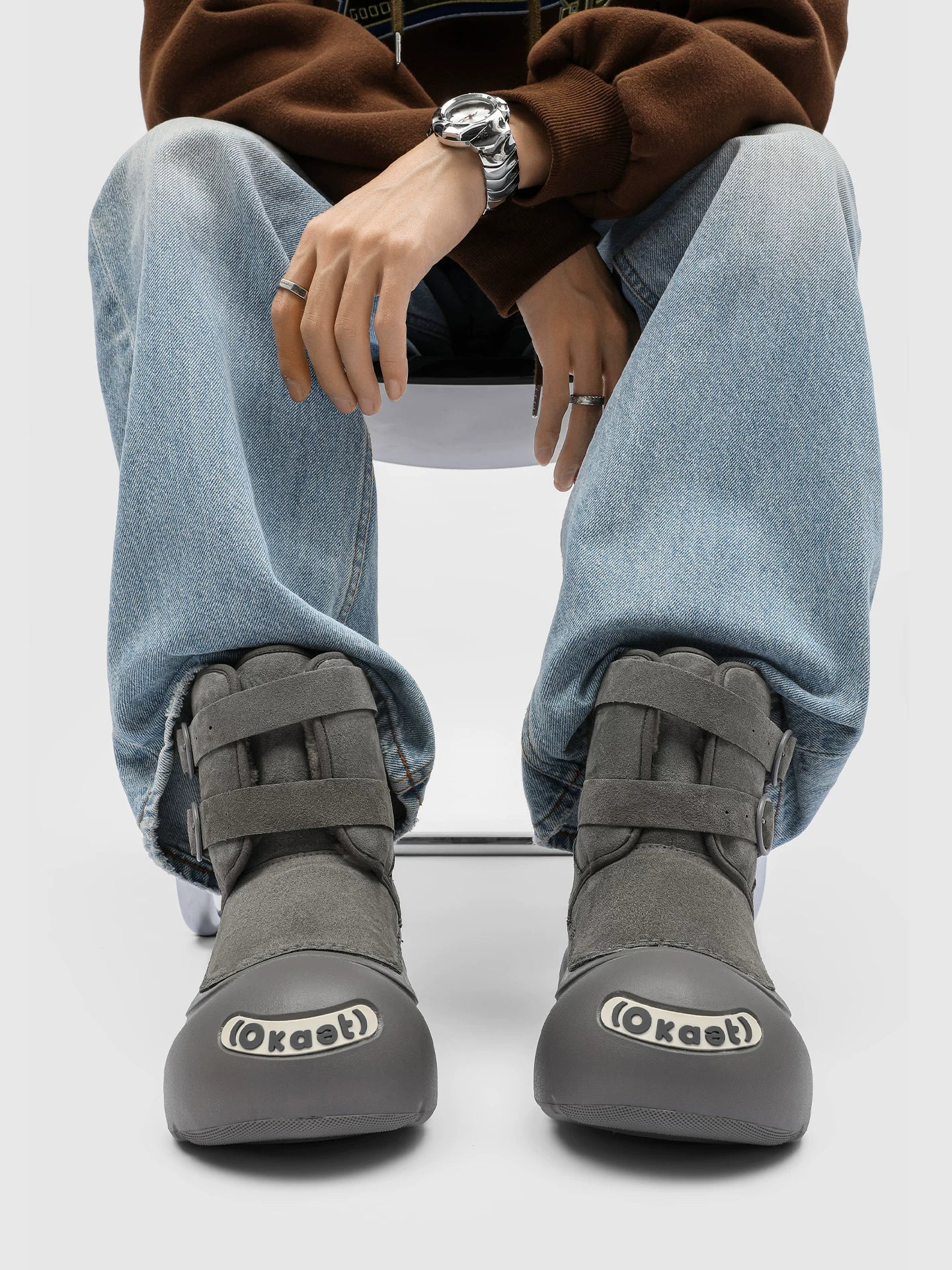 PUCH Gray Open Smile Snow Boots