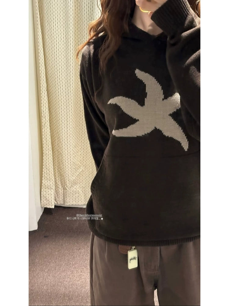 I4P STUDIO THE COLDEST MOMENT Starfish Logo Hooded Sweater