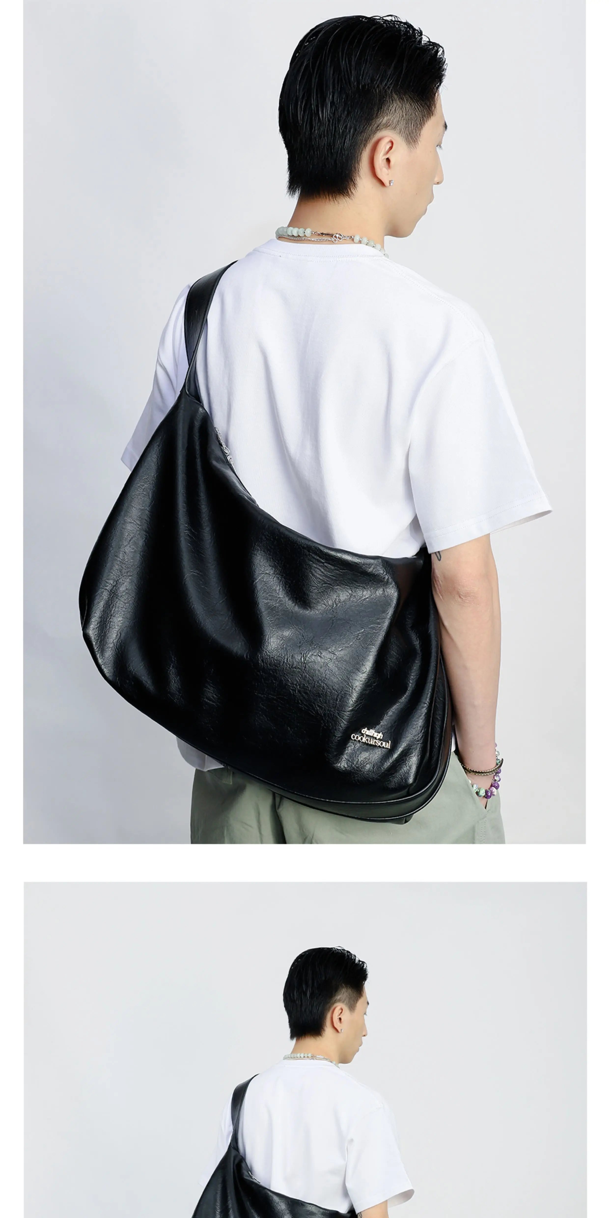 ChillHigh Leather Minimalist Large Capacity Messenger Bag